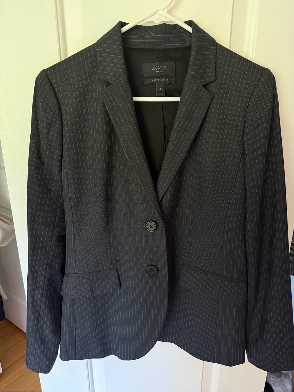 J. Crew Women's Charcoal Pinstripe Blazer